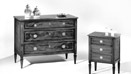 Classic chest and bedside cabinet with three drawers
